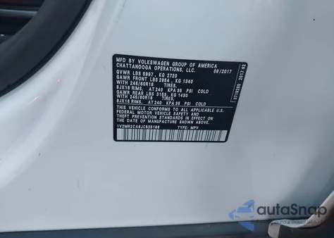 2018 Volkswagen Atlas 3.6L V6 Sel z USA, uszkodzony, nr VIN 1V2MR2CA6JC525196